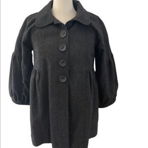 Free People Wool Coat Jacket Womens Sz Small Heather Gray Lined